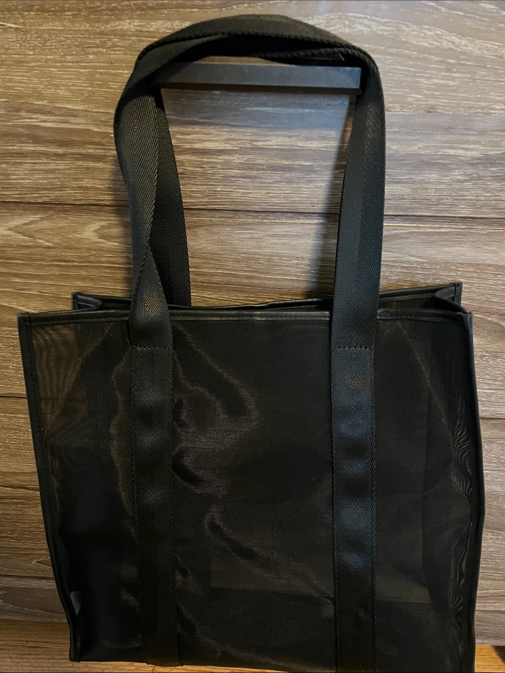 Zara Black Mesh Tote Bag with Stud Detail - Picture 5 of 7